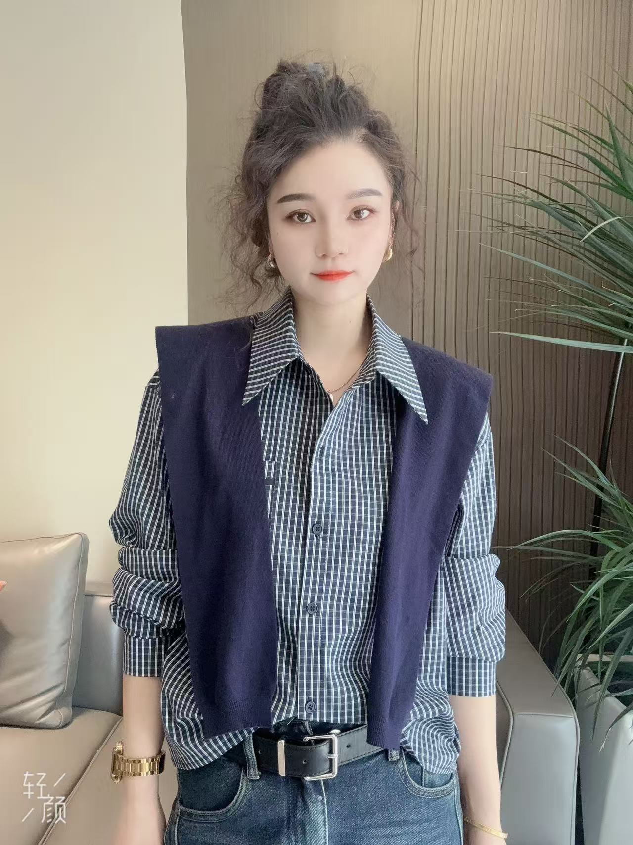 【早秋款】新款披肩围脖小众百搭减龄衬衫女款上衣8889