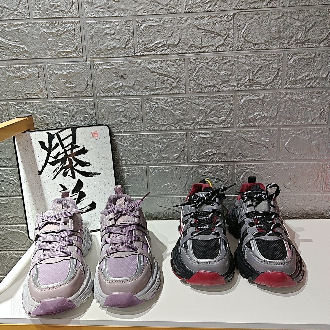 A86【皮面加绒】冬季新款男女童皮面大棉防水透气防滑魔术贴运动鞋