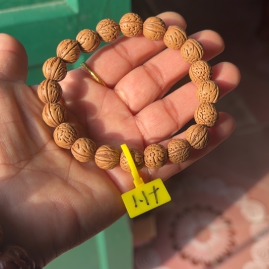 皮***蟹木质野生桃核手串