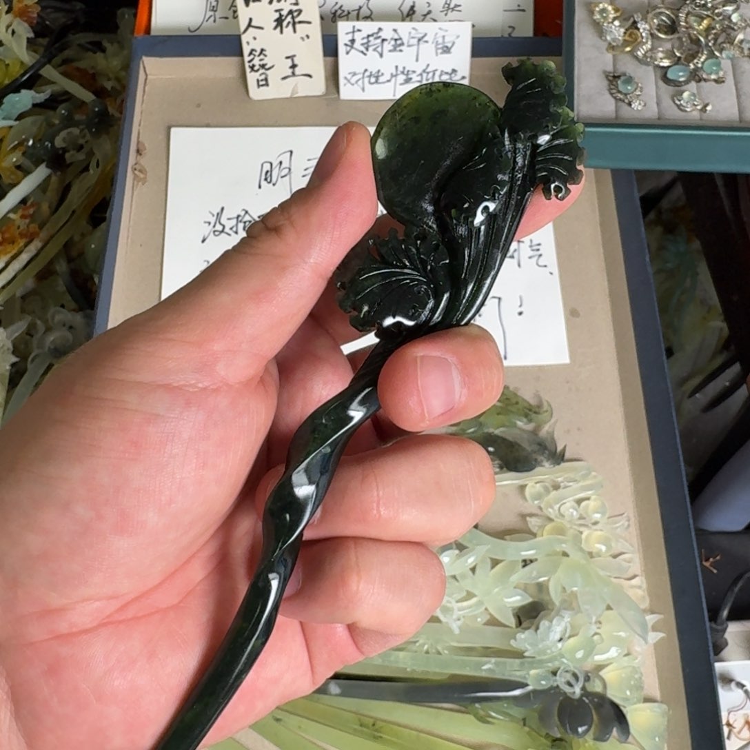 岫玉发饰未镶嵌明君玉簪贼拉好看