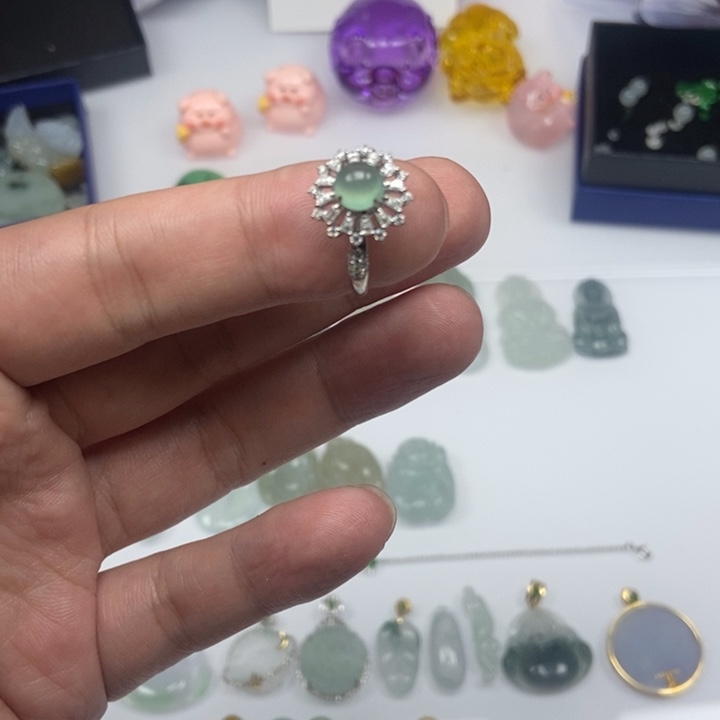 翡翠颈饰18K金镶嵌00000014