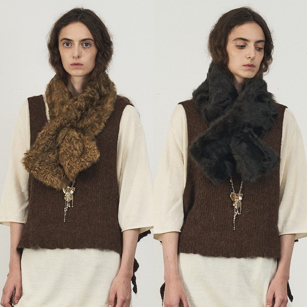 WapaWapa  原创设计 25AW新款  设计感小湖羊围巾