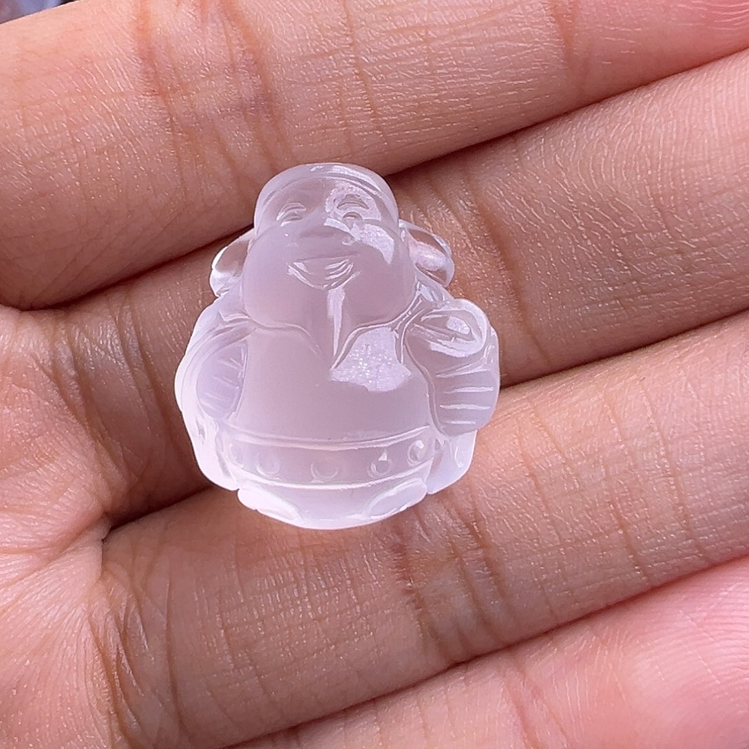 玛瑙/玉髓未镶嵌珠宝奇石川料荔枝冻财神爷18.6mm