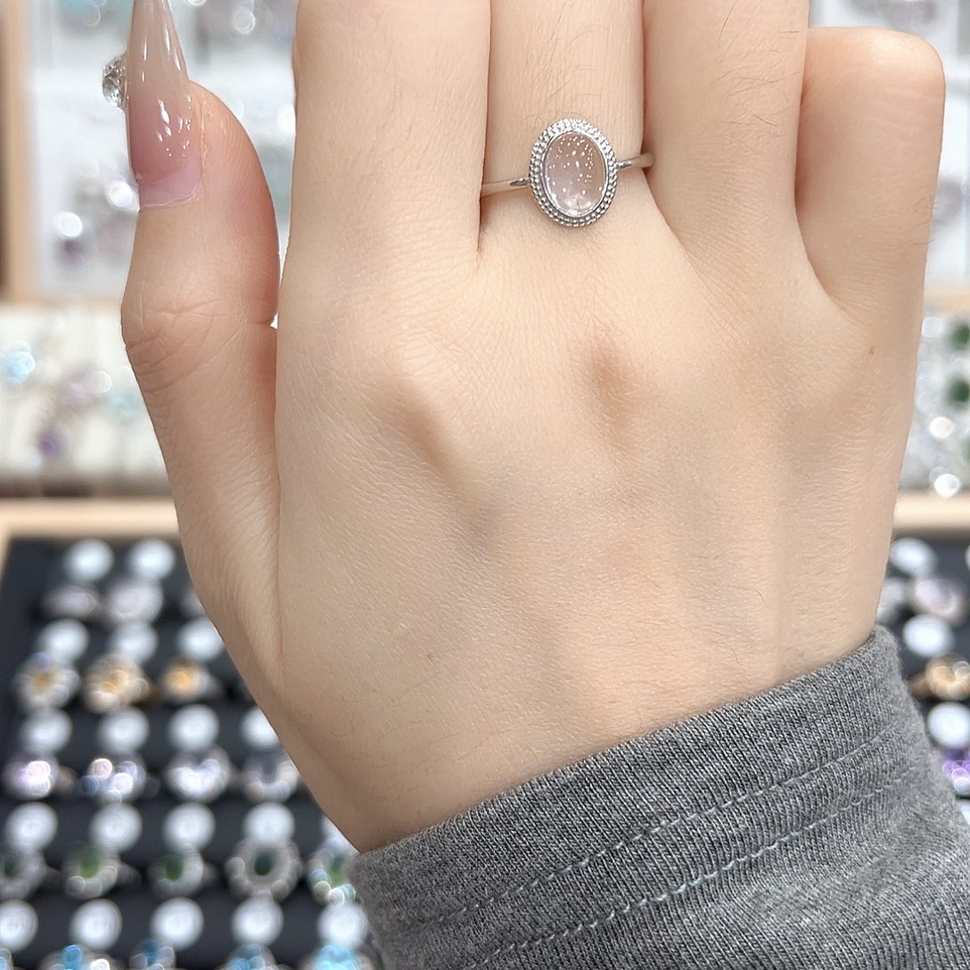 戒指水晶银S925镶嵌不退换