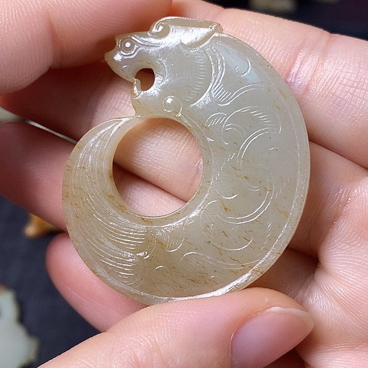 和田玉（糖玉）车挂未镶嵌小*