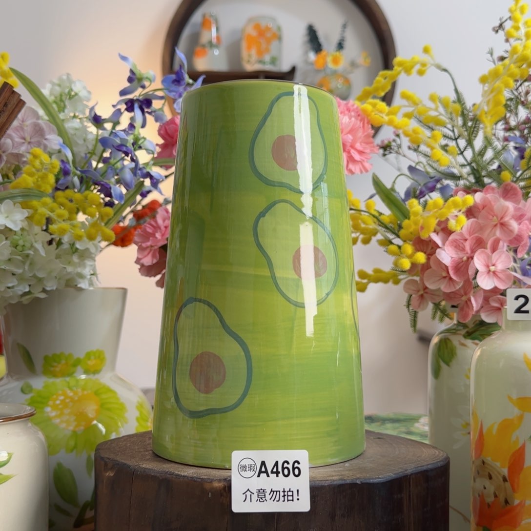 摆件景德镇陶瓷手绘小花瓶摆件无孔