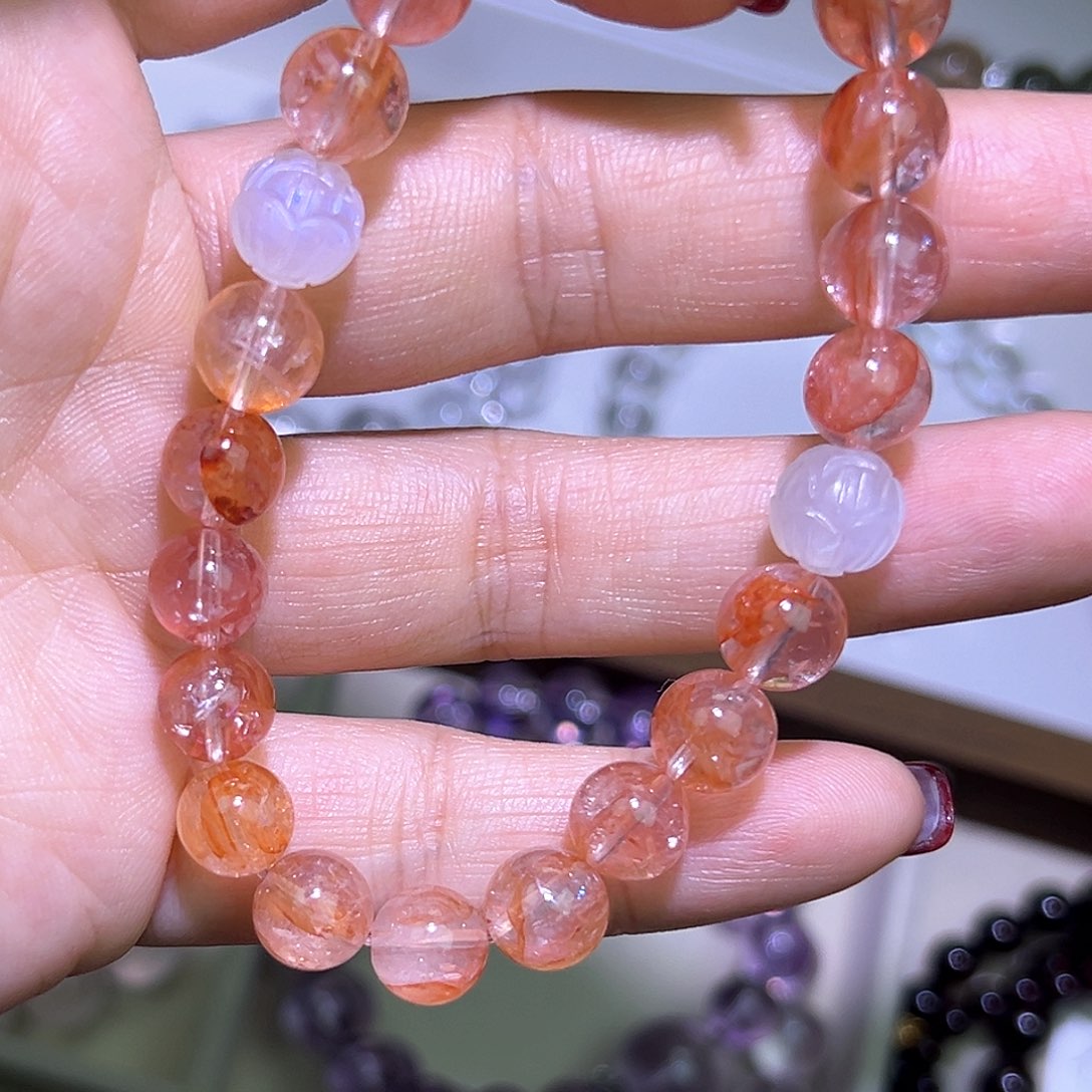 水晶手链未镶嵌红胶花