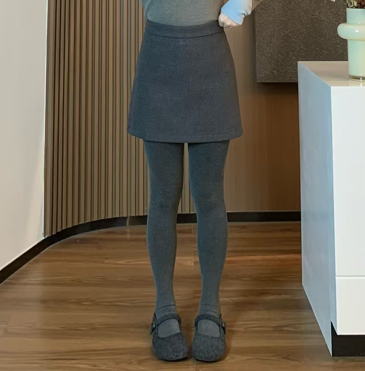 小羽酱小个子定制秋冬韩系名媛气质百搭高腰灰色毛呢长腿A字短裙