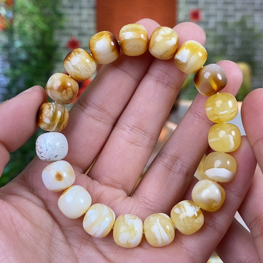 蜜蜡裸石未镶嵌蜜蜡手串11.0mm