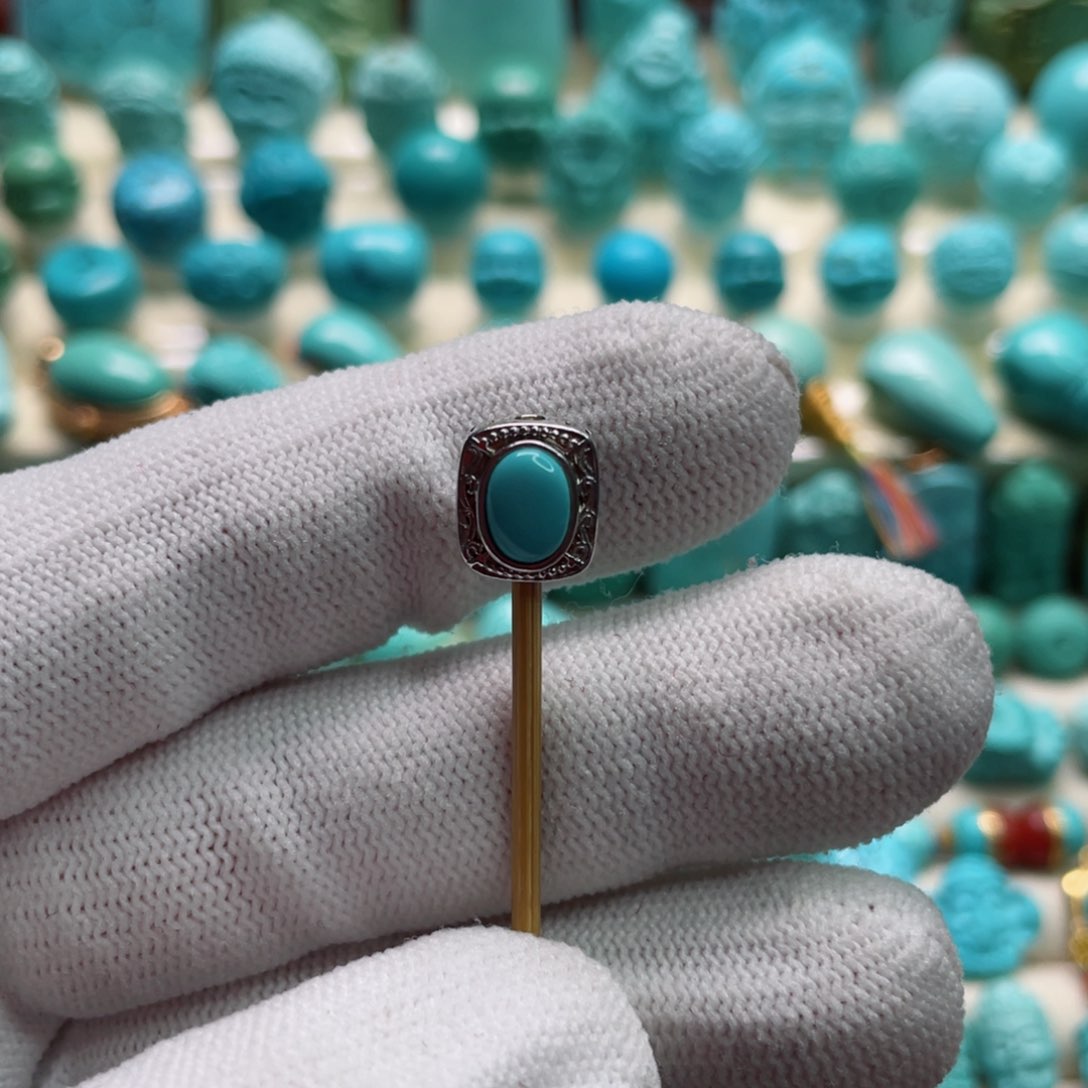 绿松石珠宝奇石银S925镶嵌