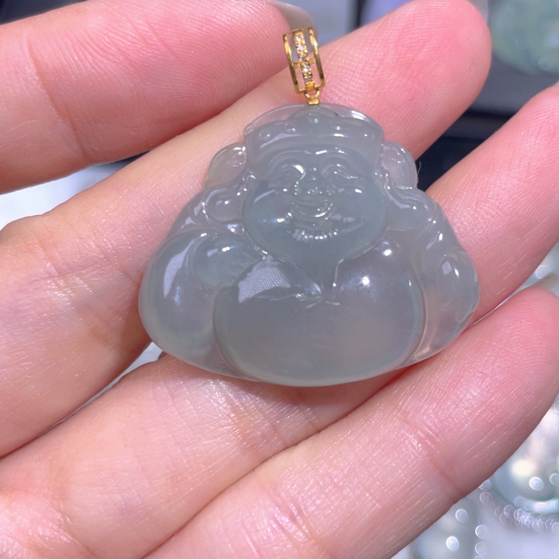 颈饰18K金镶嵌翡翠翡翠