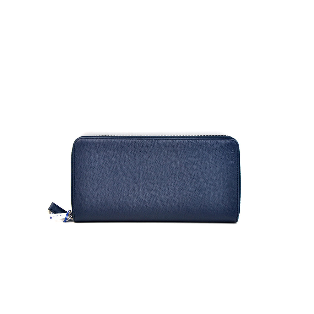 99新 Prada/普拉达 99新闲置未使用 海军蓝十字纹钱包23＊12/87061