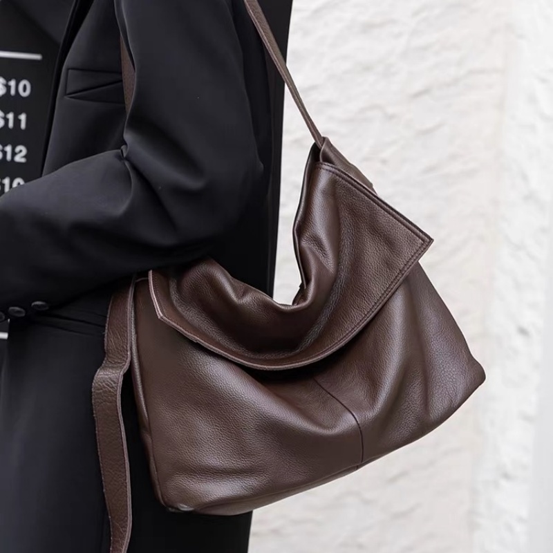 原创头层牛皮休闲慵懒软皮女士包包时尚百搭大容量日常通勤女包