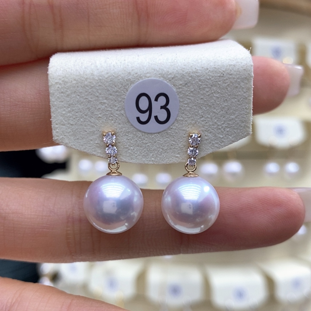 淡水珍珠耳饰18K金镶嵌