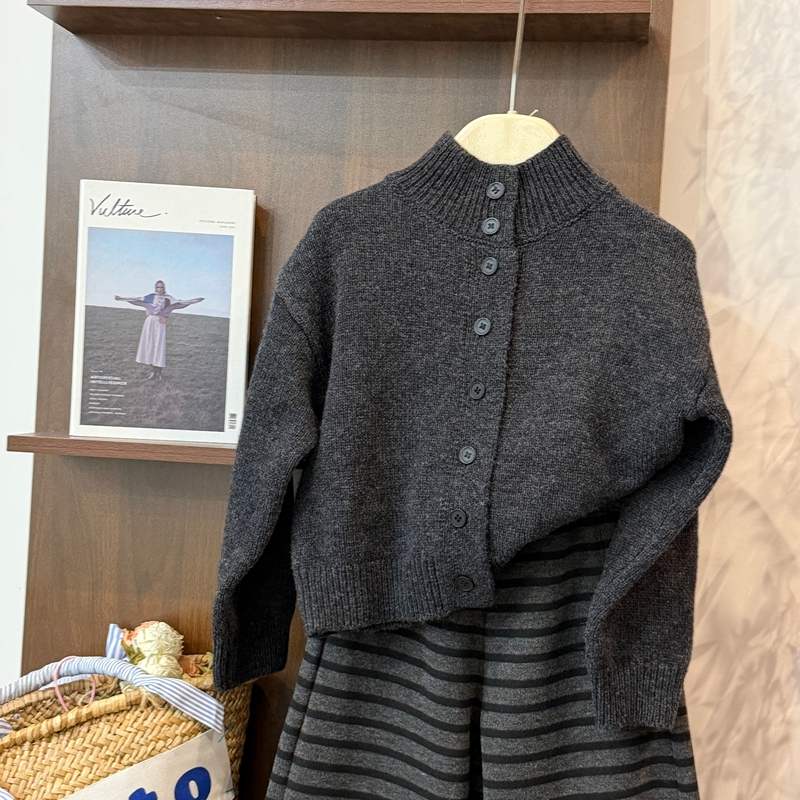 【现货】leomama童装女童纯羊毛衫针织开衫25新儿童秋冬装毛衣外套