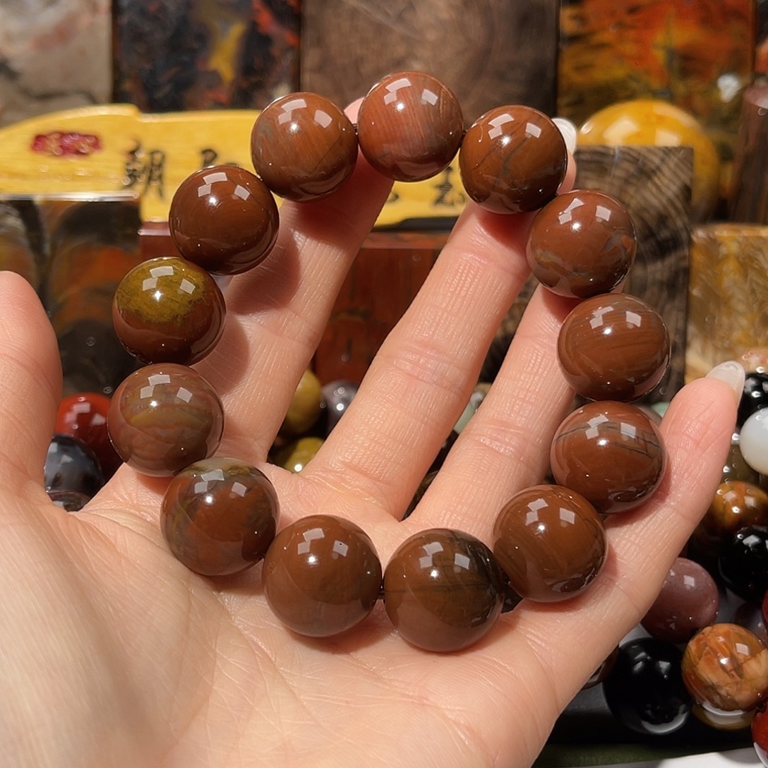 严***哥硅化玉未镶嵌天然北票硅化玉手串16.6