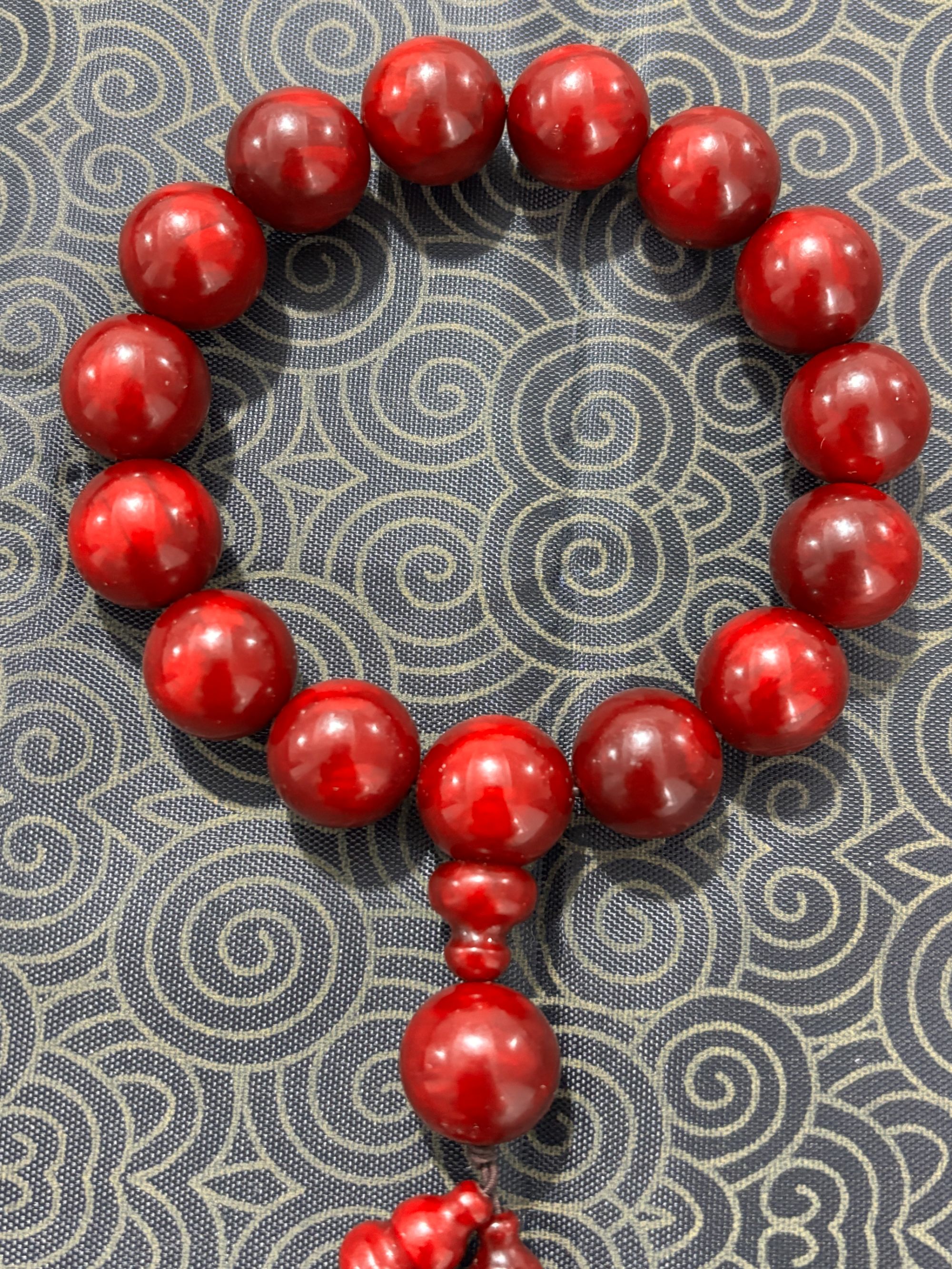 【小詹百货】血红色圆珠手串