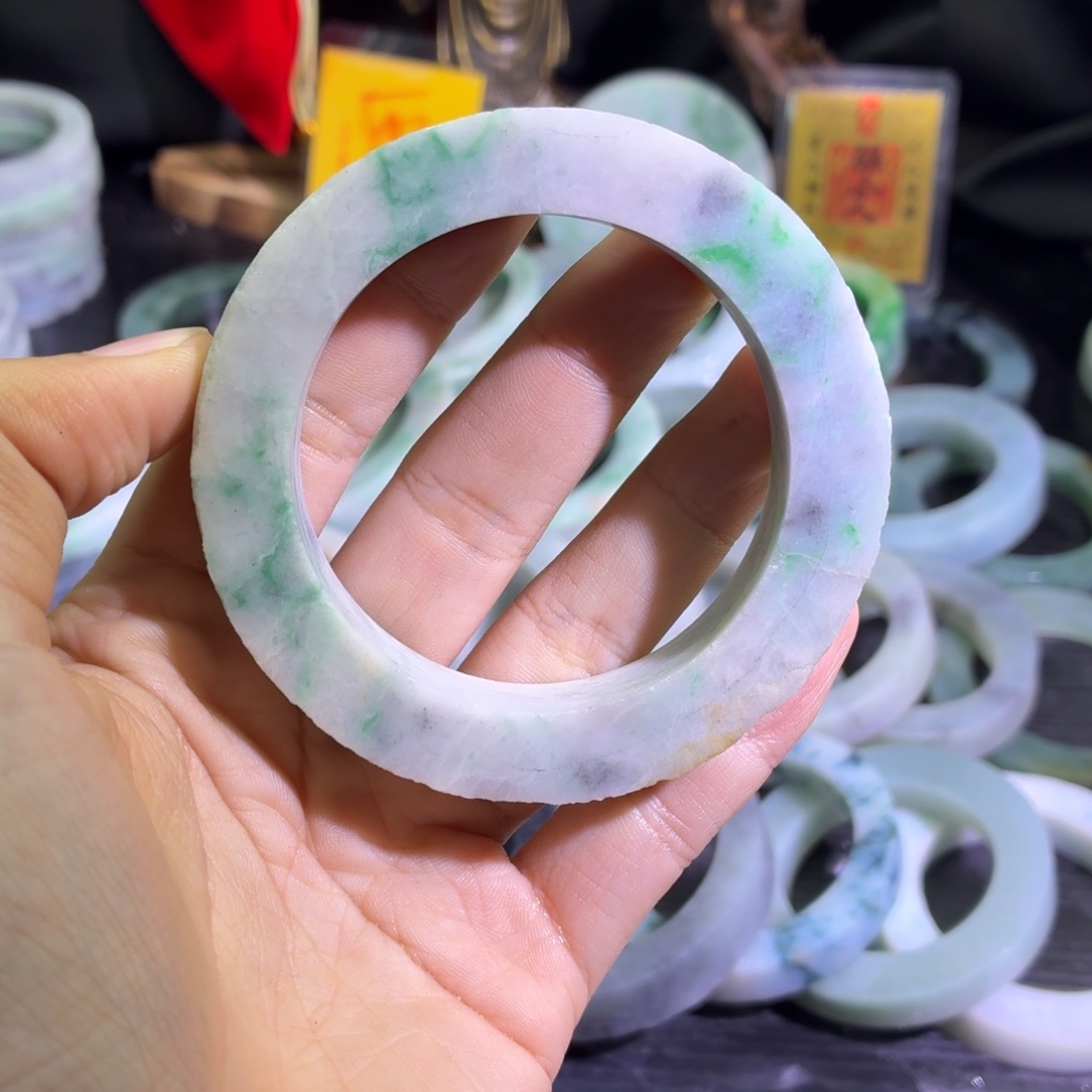 定制翡翠未镶嵌天然翡翠A货毛胚手镯定制