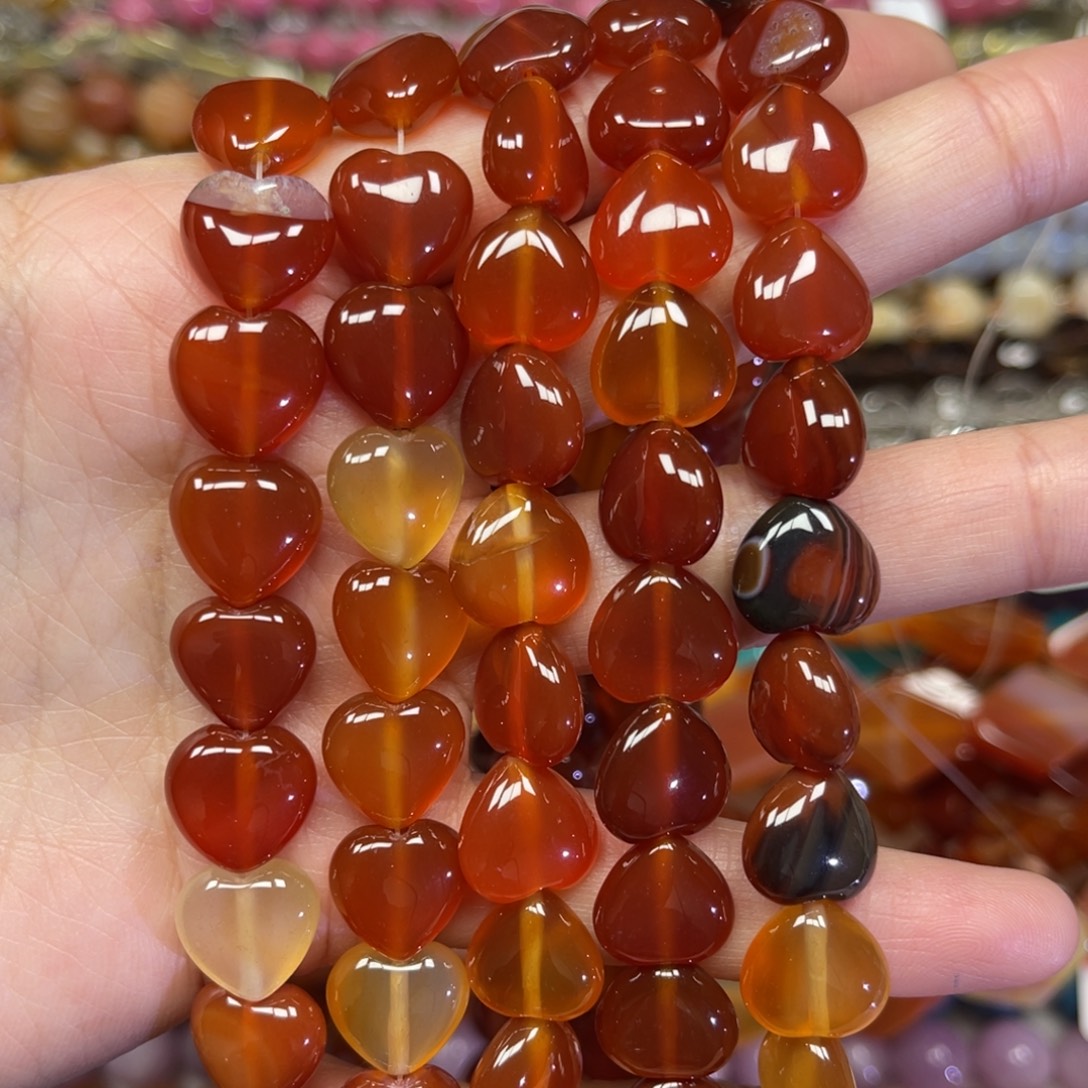 玛瑙/玉髓散珠天然红玛瑙卡12长条38厘米