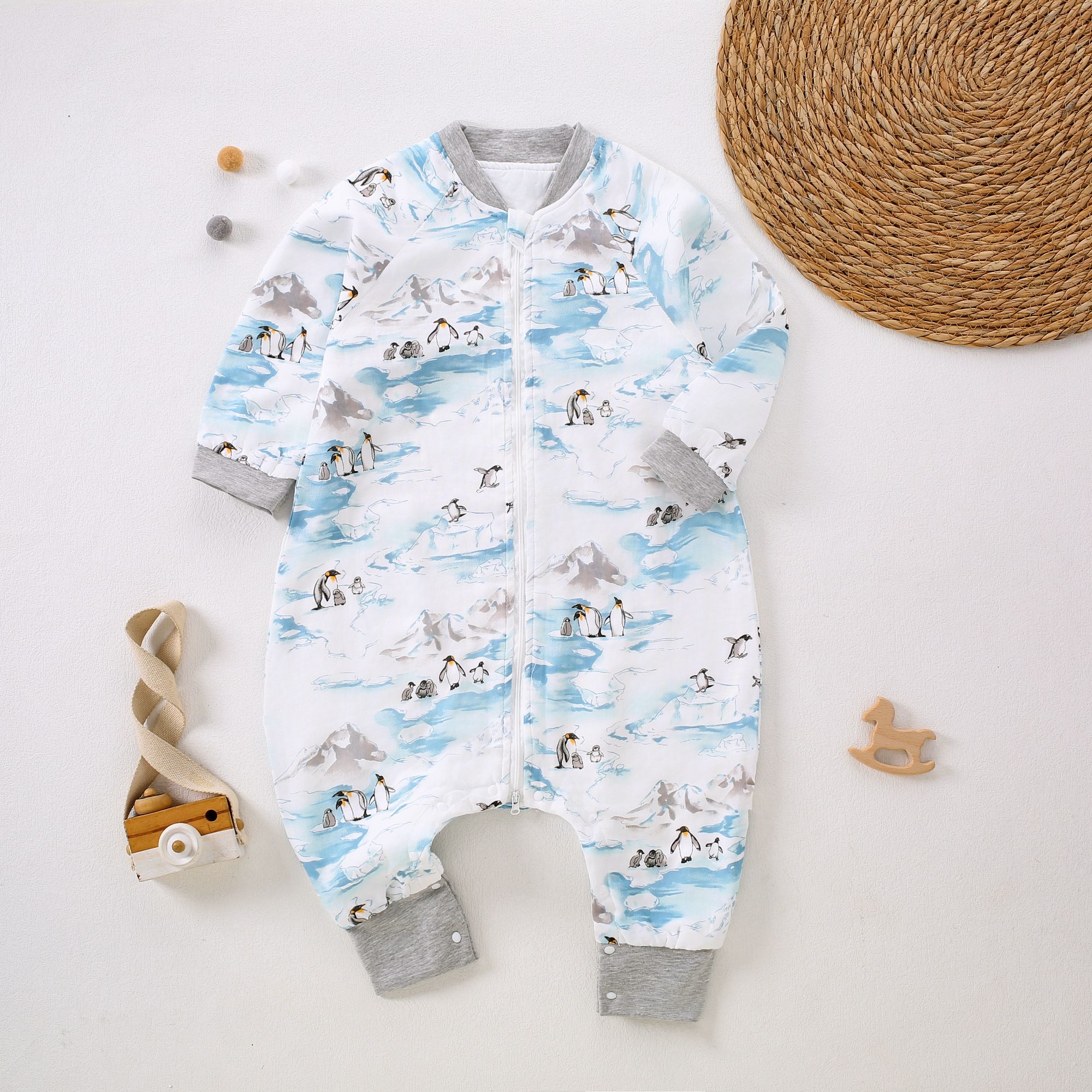 8210-【纱布-冰雪企鹅-睡袋】