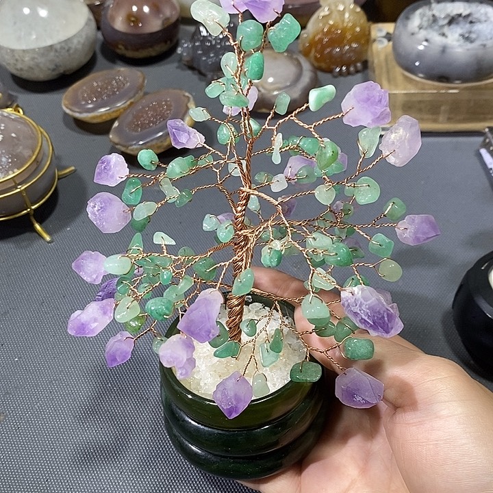 水晶摆件未镶嵌紫晶发财树