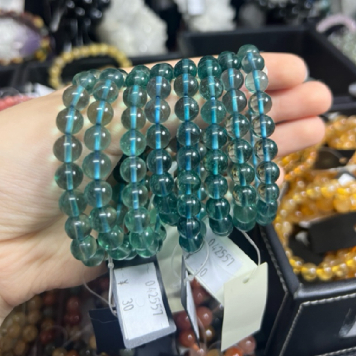 【小微瑕珠宝店】萤石单色 蓝色萤石手串 亚洲素串 集合链接