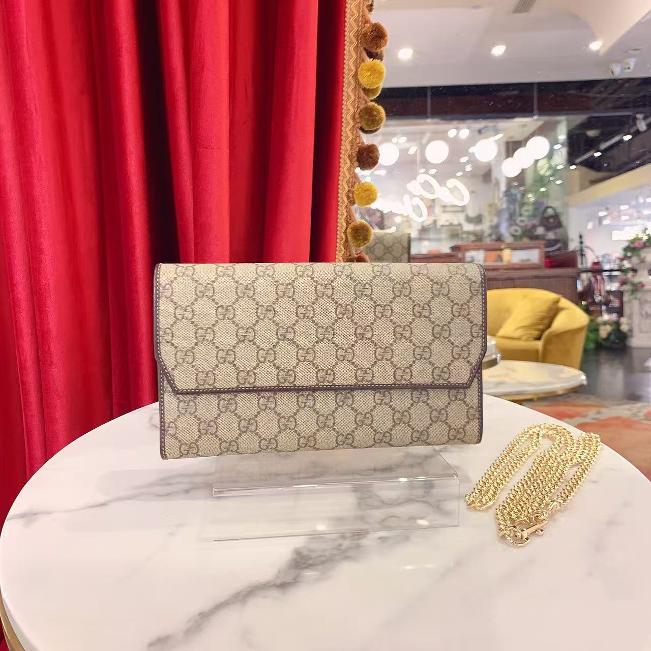 95新 GUCCI/古驰 GGS古驰手包老花银扣66012749