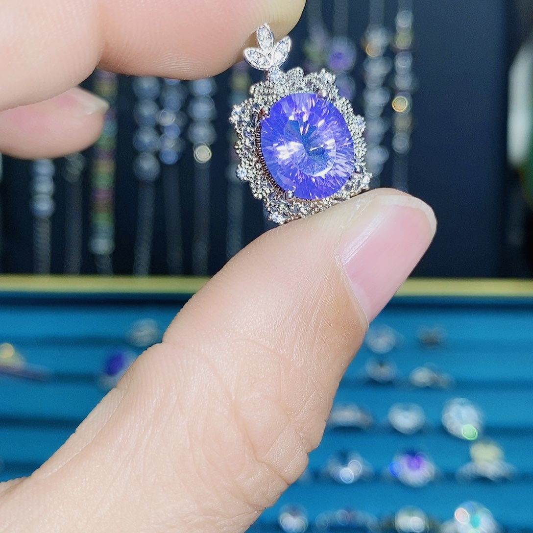 紫晶珠宝半成品银S925镶嵌