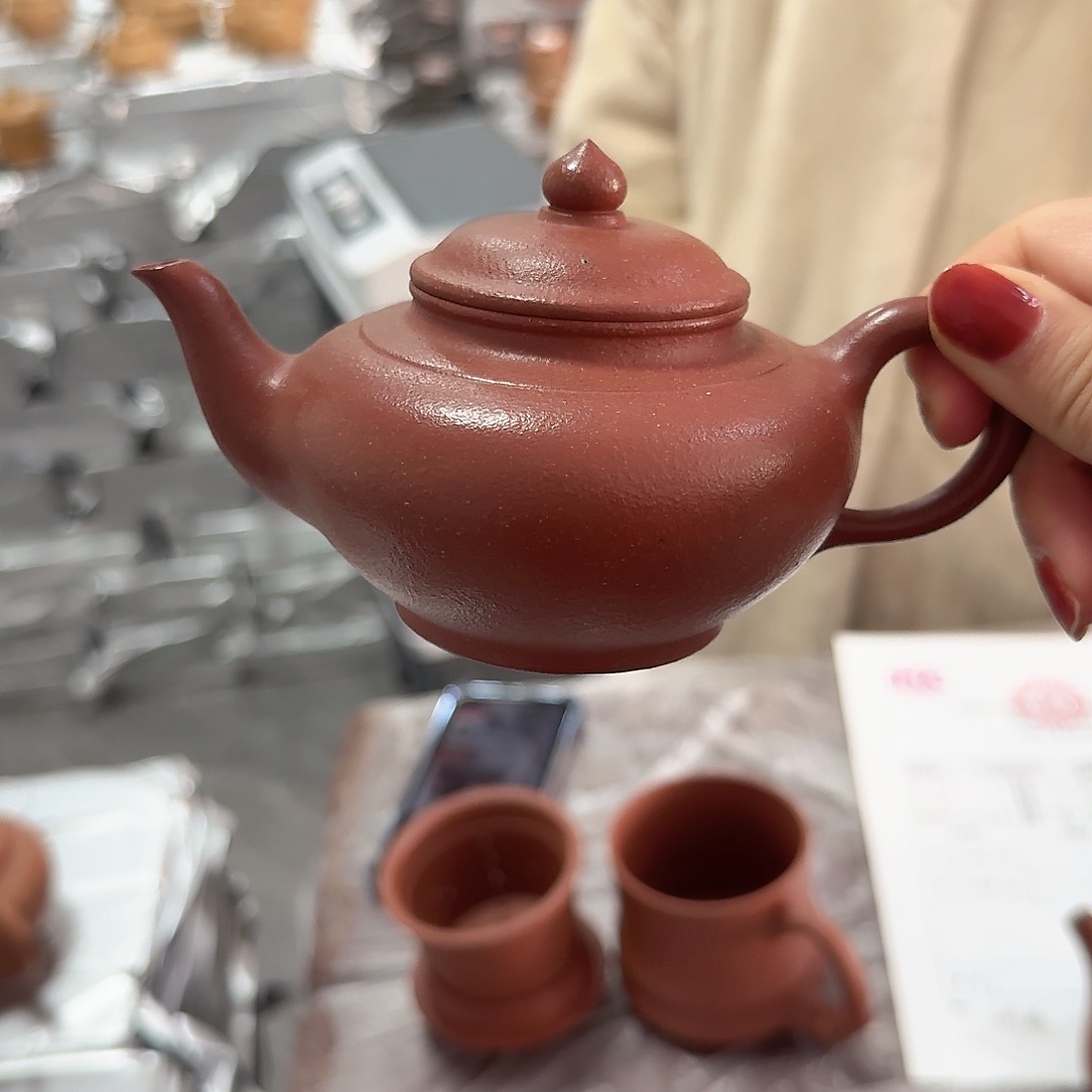 紫砂茶壶黄龙山原矿红降坡225