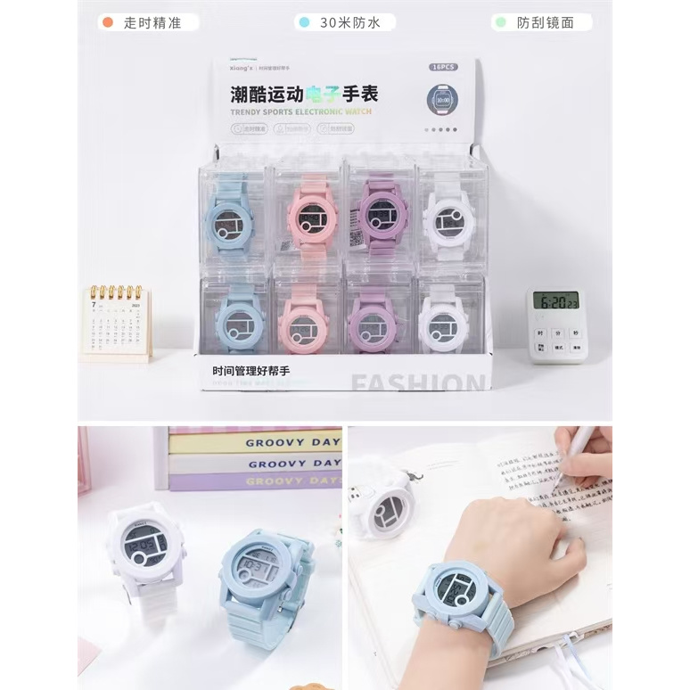   响指文创-多彩圆形-电子学生手表-0306-0024