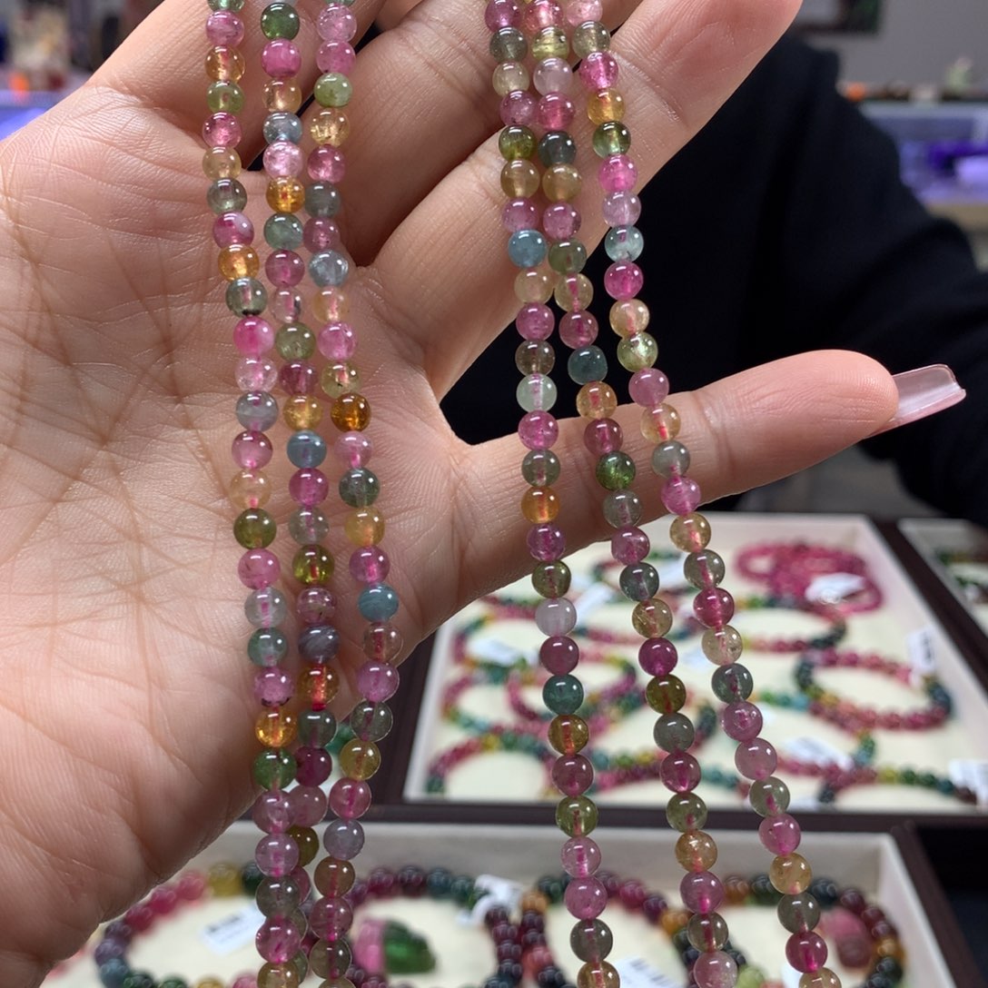 碧玺手链未镶嵌多样性发其一条4.5毫米左右