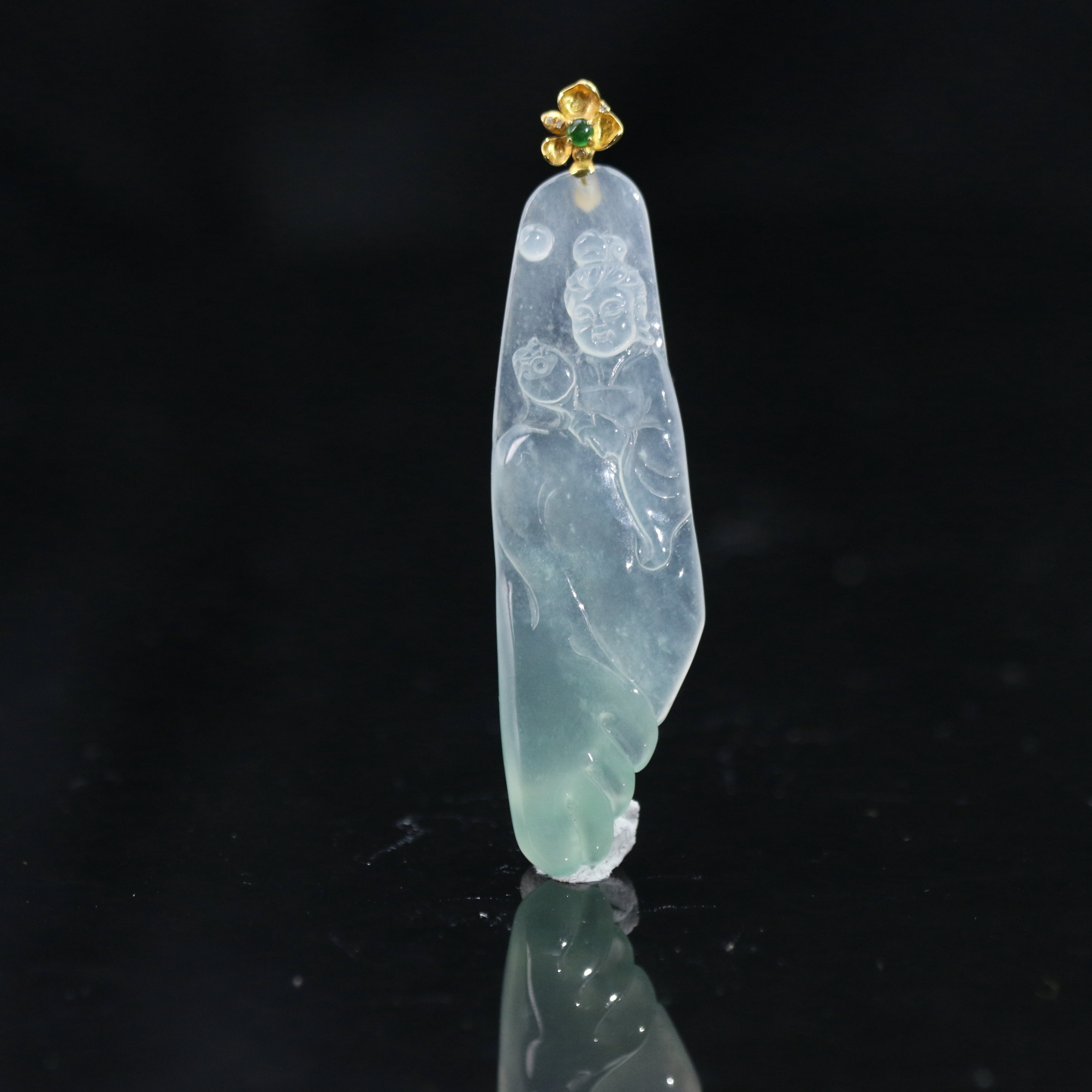 44天然缅甸翡翠A货18k吊坠/401868/上海嘉禾拍卖