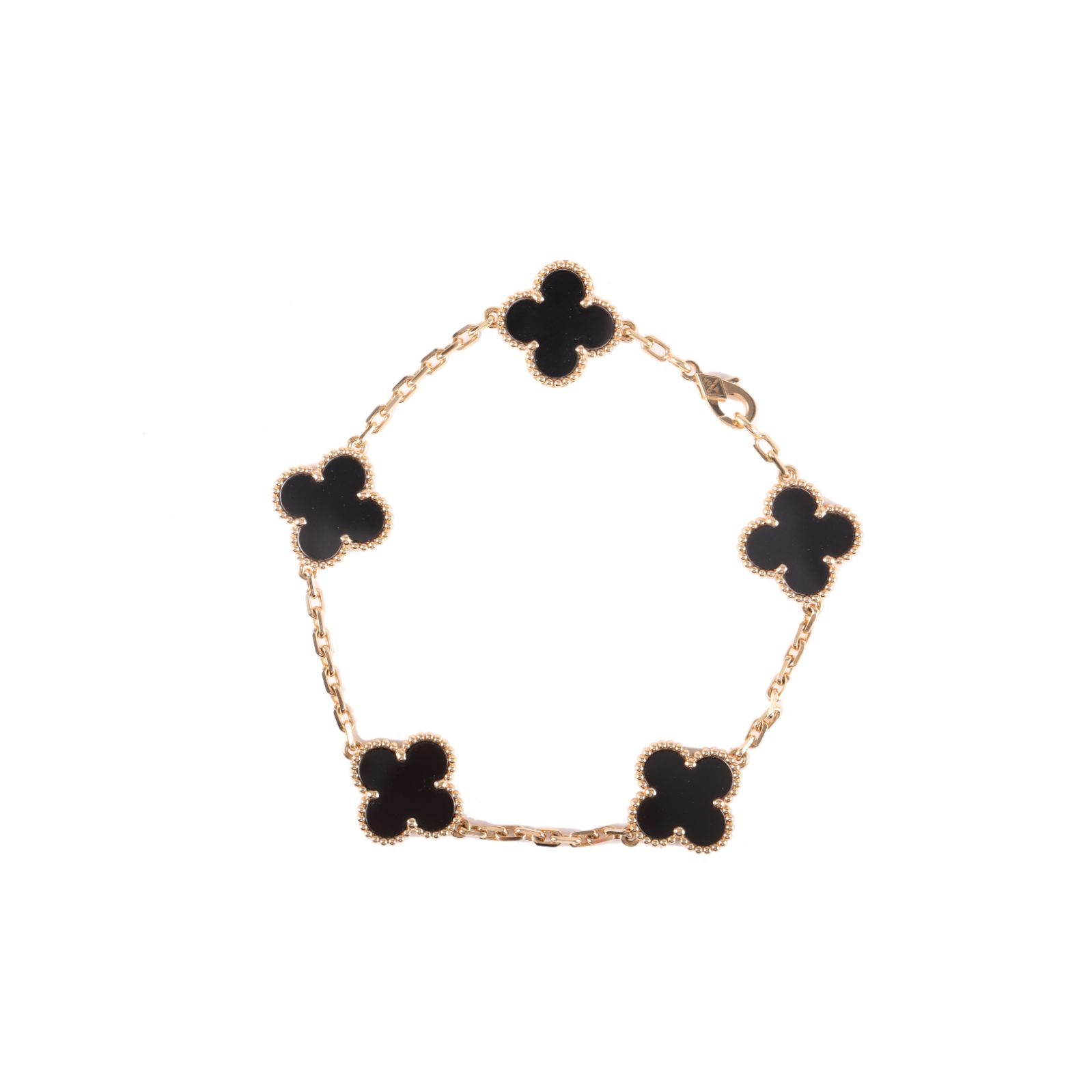 99新 梵克雅宝 【66活动】 中号五花手链 新扣 S-M码 黄金 