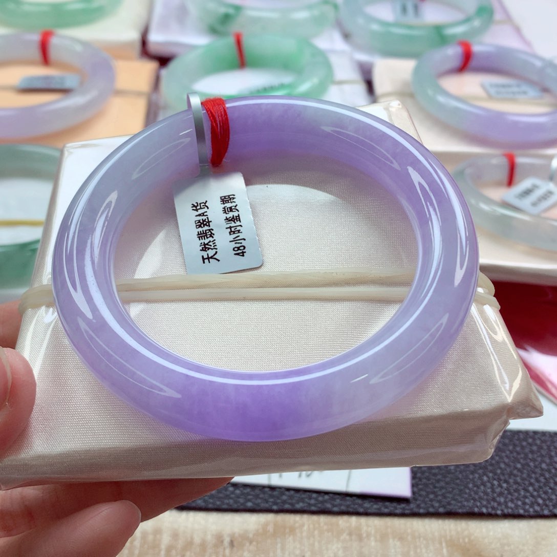 翡翠手镯（圆镯）未镶嵌波*酱分单2A