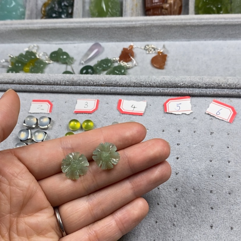 【闪购商品】蛇纹石玉挂件耳饰耳环项链未镶嵌