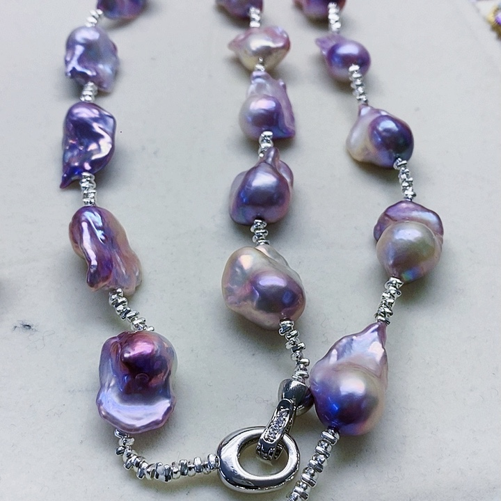 银S925镶嵌耳饰淡水珍珠Z***L