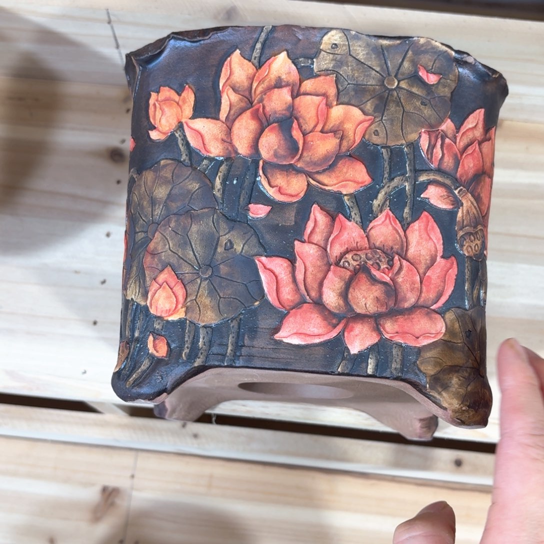 静***紫砂花盆陶瓷多肉花盆微瑕