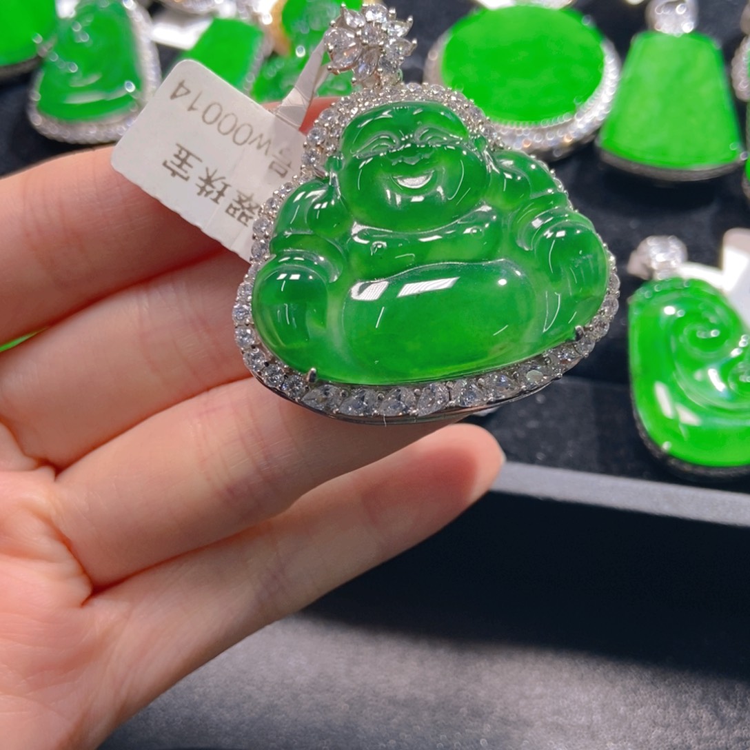 翡翠吊坠(不含链)银S925镶嵌