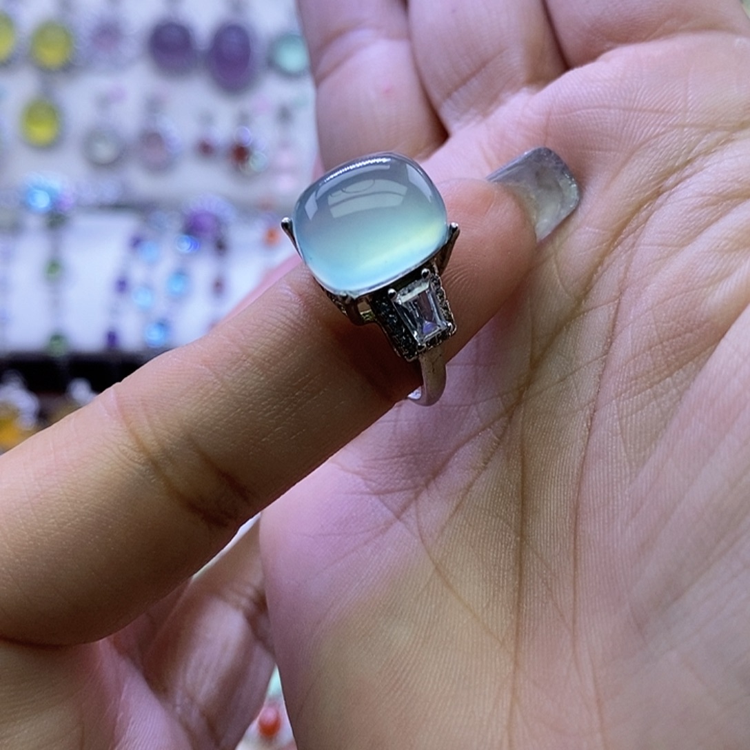 L***.岫玉银S925镶嵌戒指