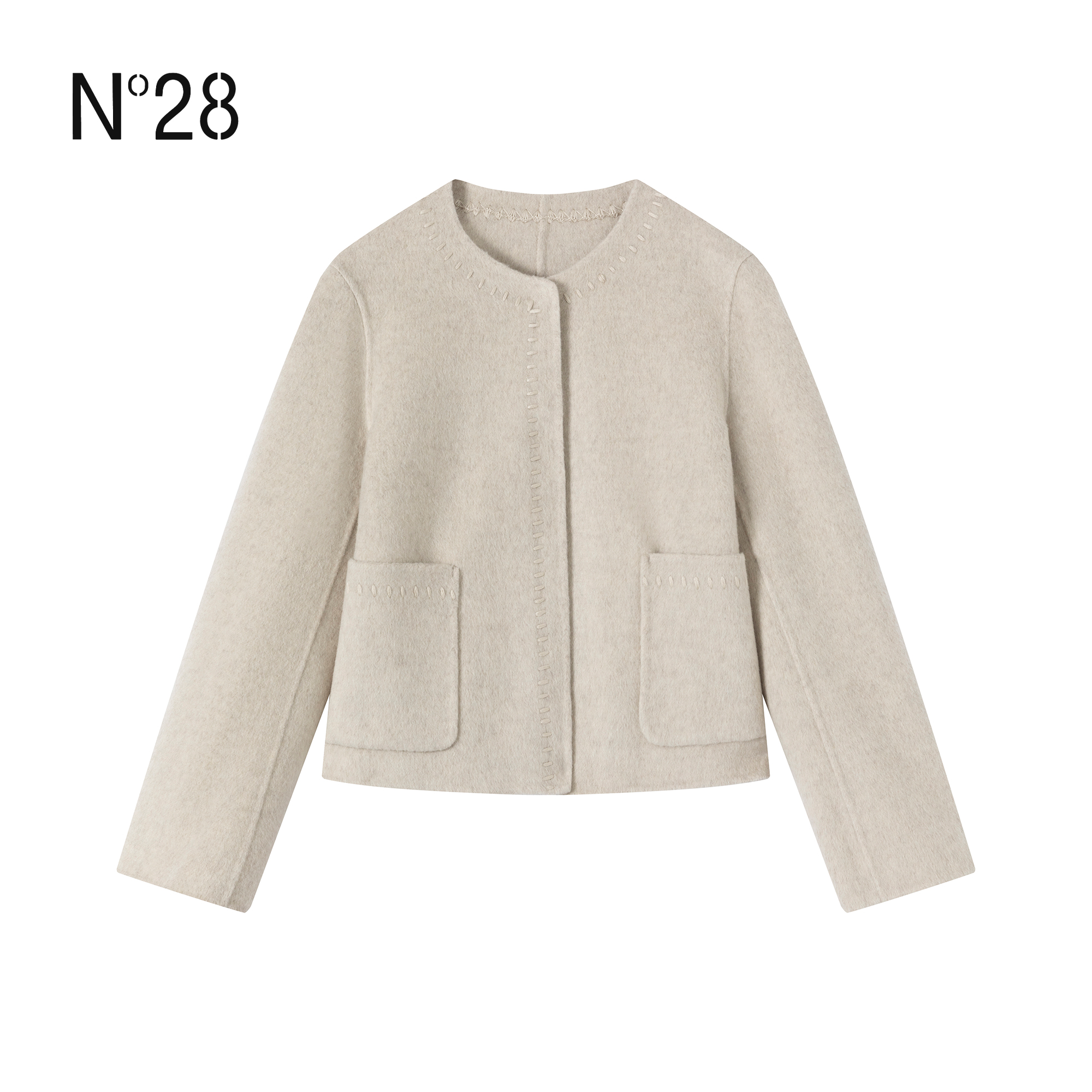 【钱老板】N°28山羊绒毛呢外套女显瘦复古上衣8855A1D665