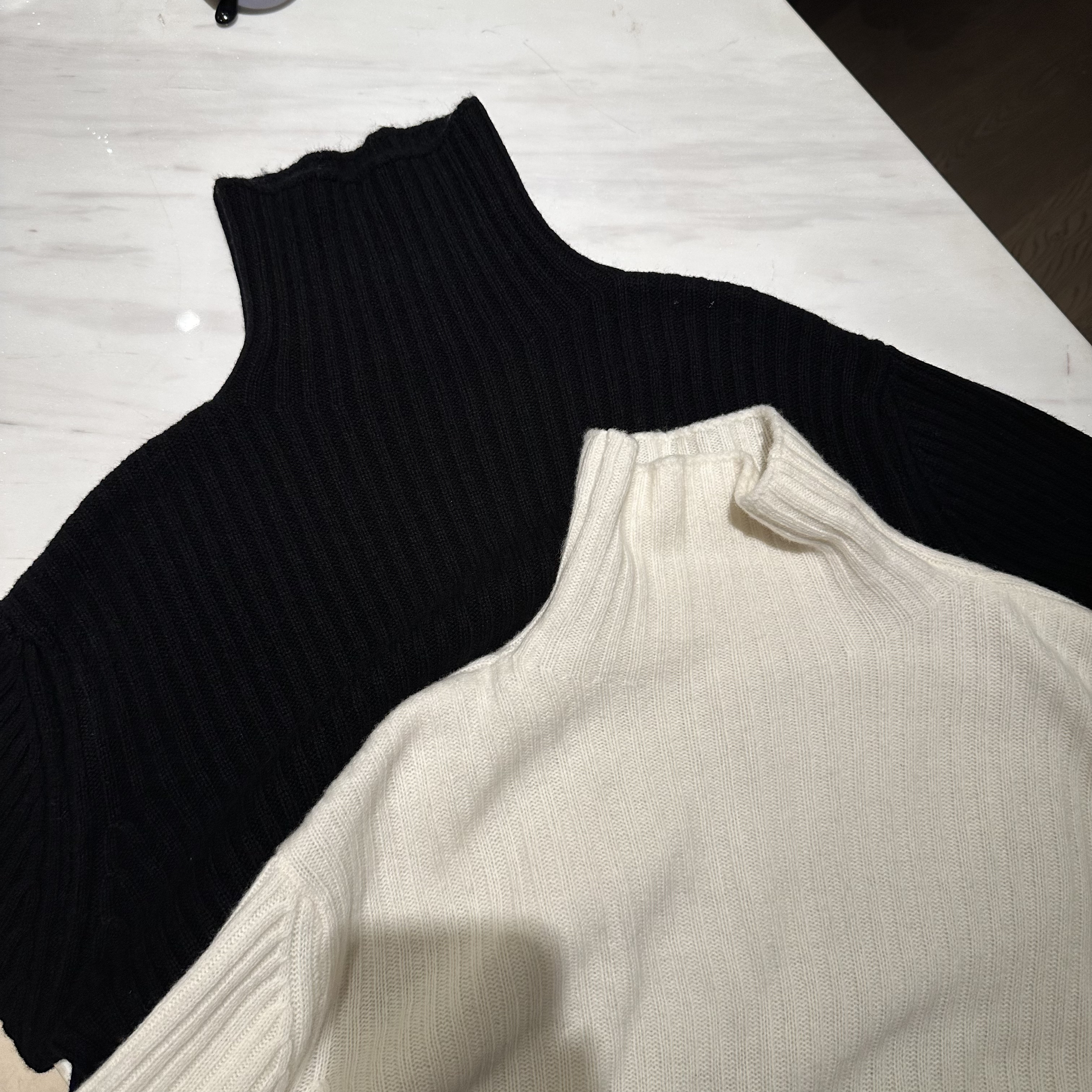 WMM高领坑条长袖毛衣女士秋冬新款百搭时尚休闲