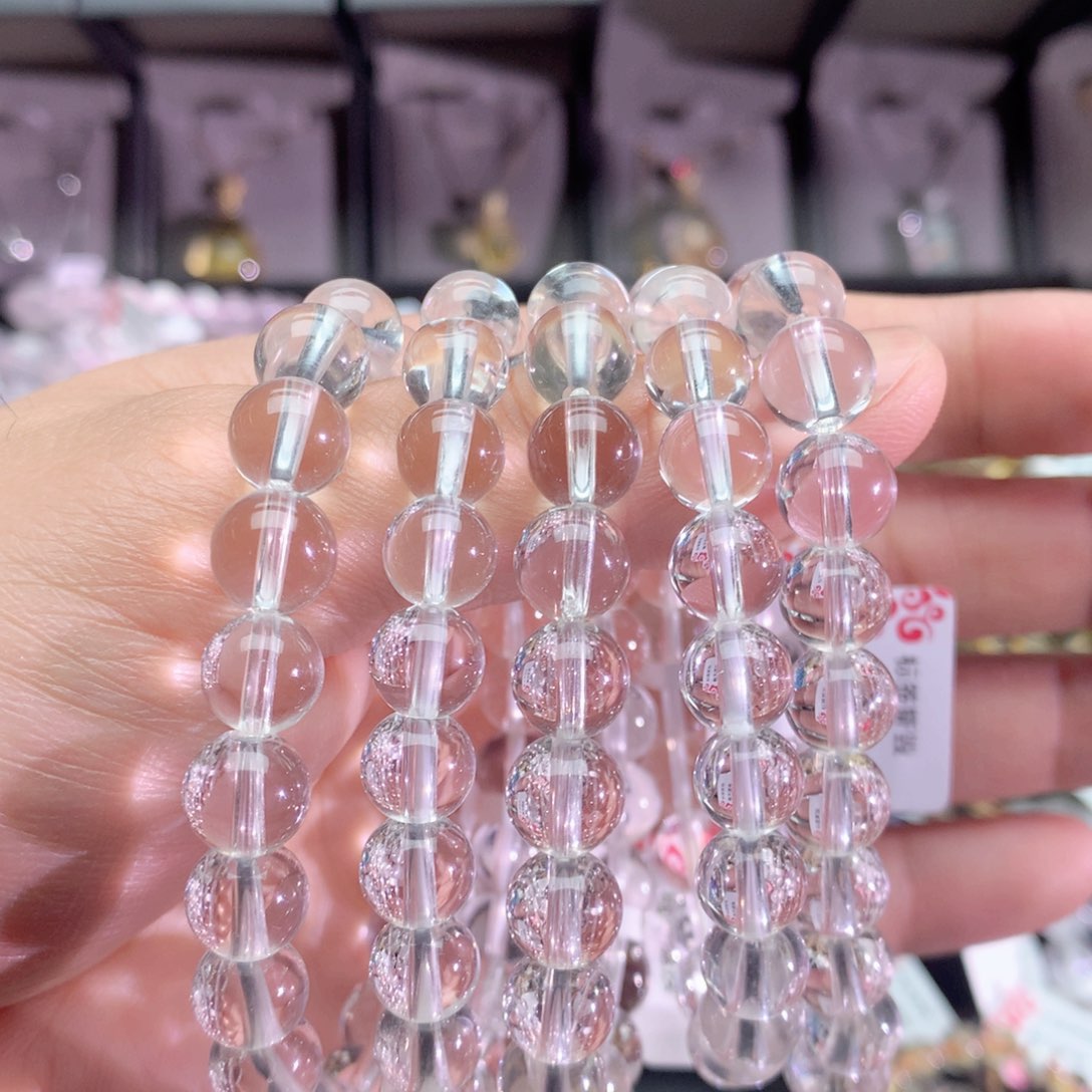 水晶手串未镶嵌双a白水晶手链9