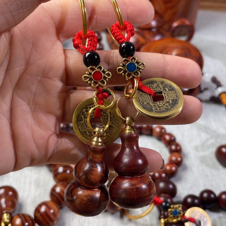 寿***馆海南黄花梨钥匙扣