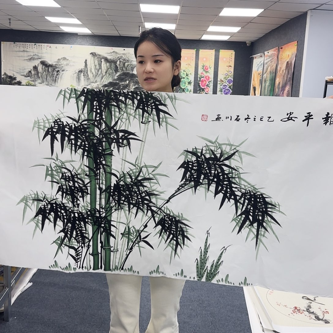 国画作品小姐姐放漏中