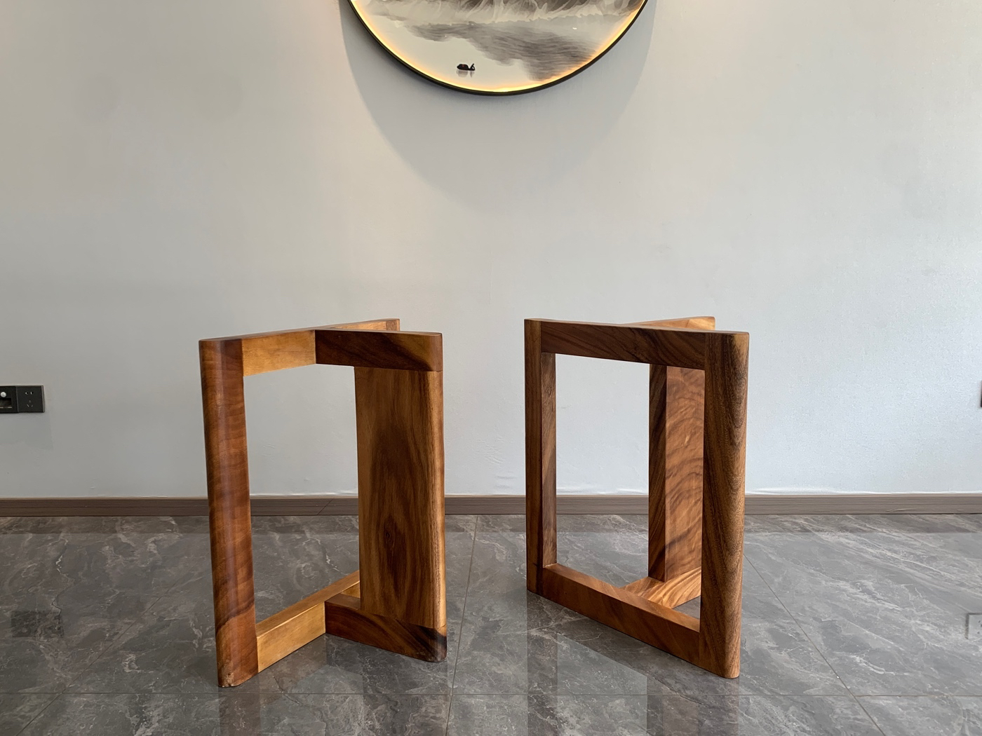 框型支架南美胡桃木实木书桌茶桌餐桌支架