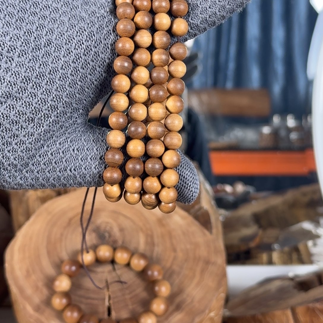 檀香木手串/手链王系列十一号料“恐龙骨2号”08108横黑