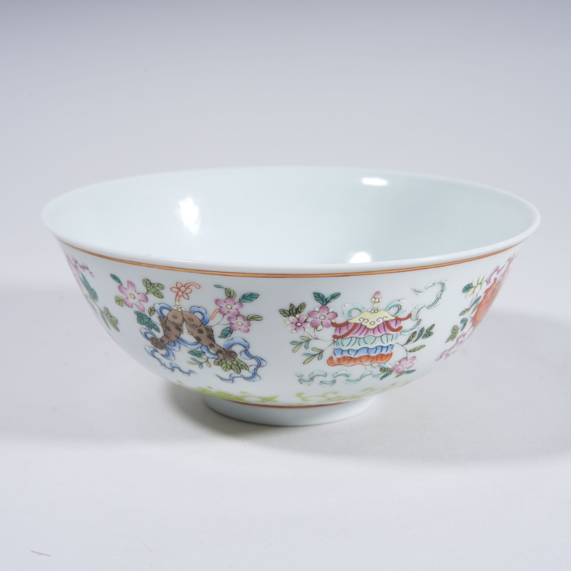 h281/清同治 粉彩八仙纹碗（官）【华豫之门甄选】