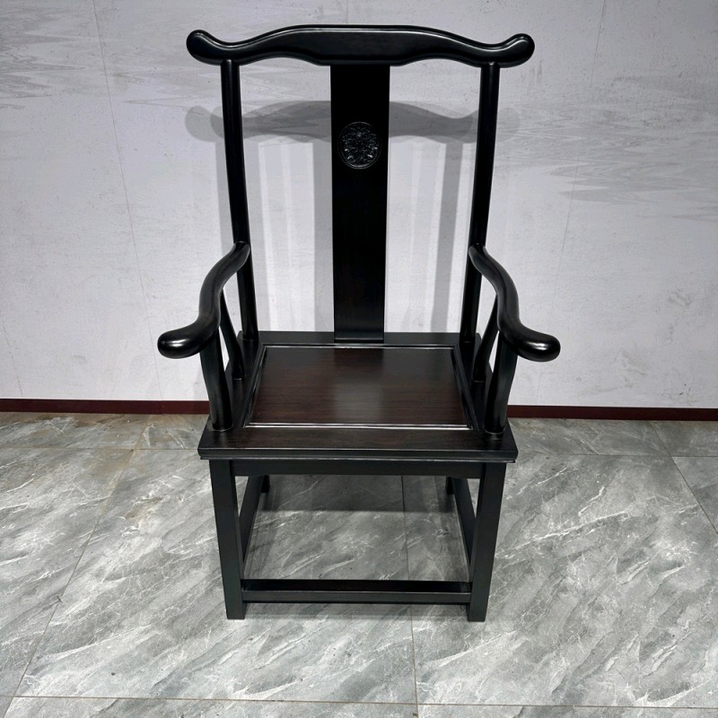 刚果黑檀官帽椅纯黑檀60*48*115*48.5人体工学椅