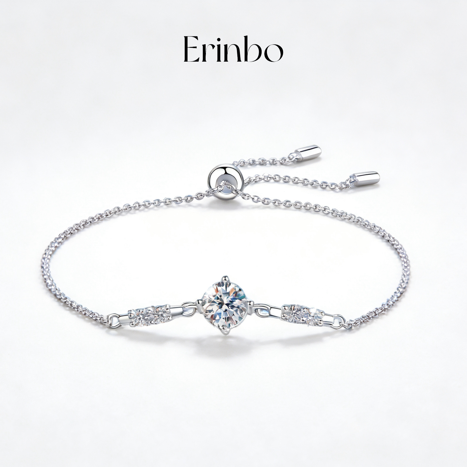 925银莫桑石手链 “简约单钻小香风手链”S925银高等莫桑石轻奢