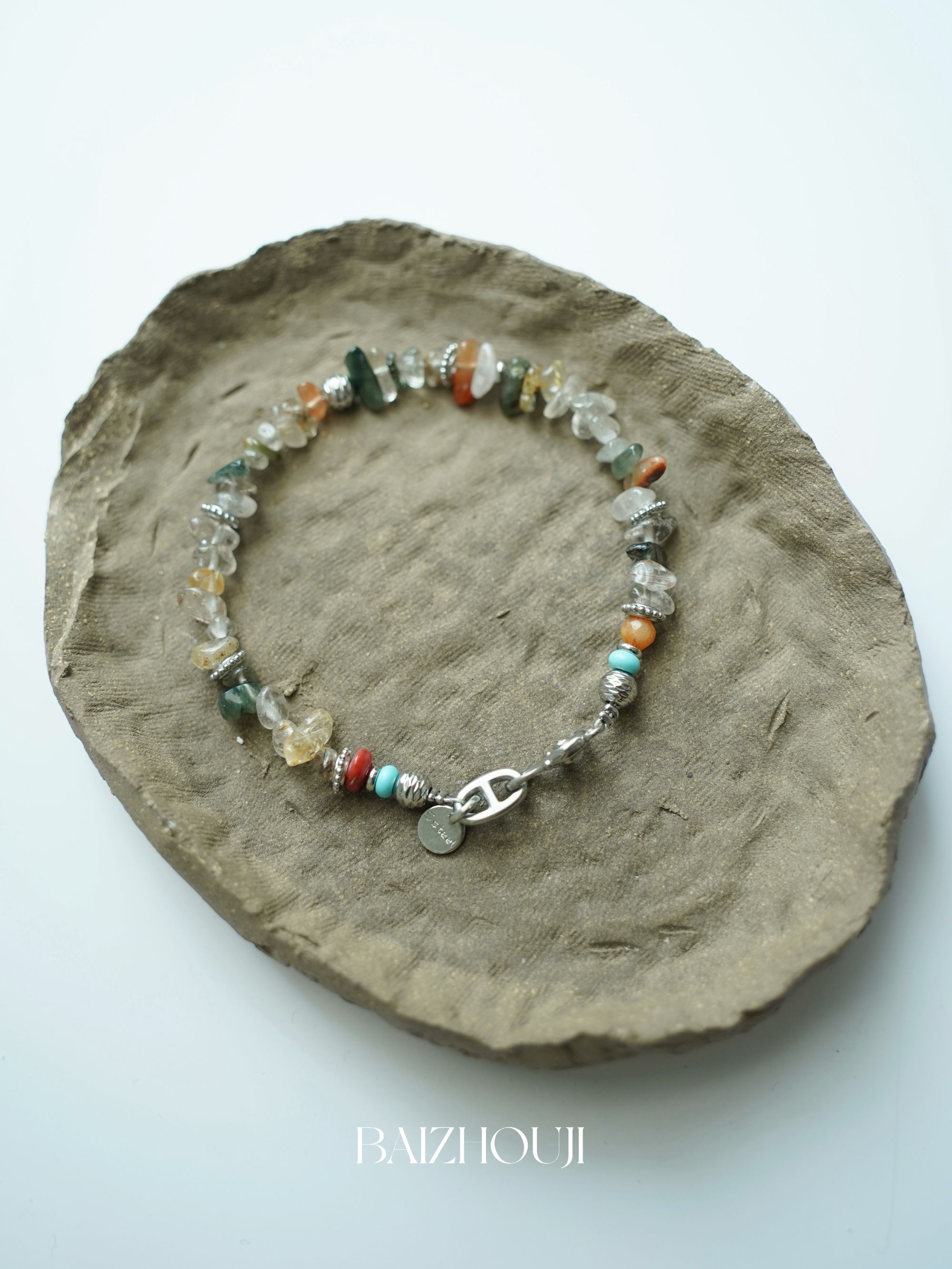 钛钢手链 简约百搭串珠饰品小众【月芽】高级双色特别手链轻奢手串